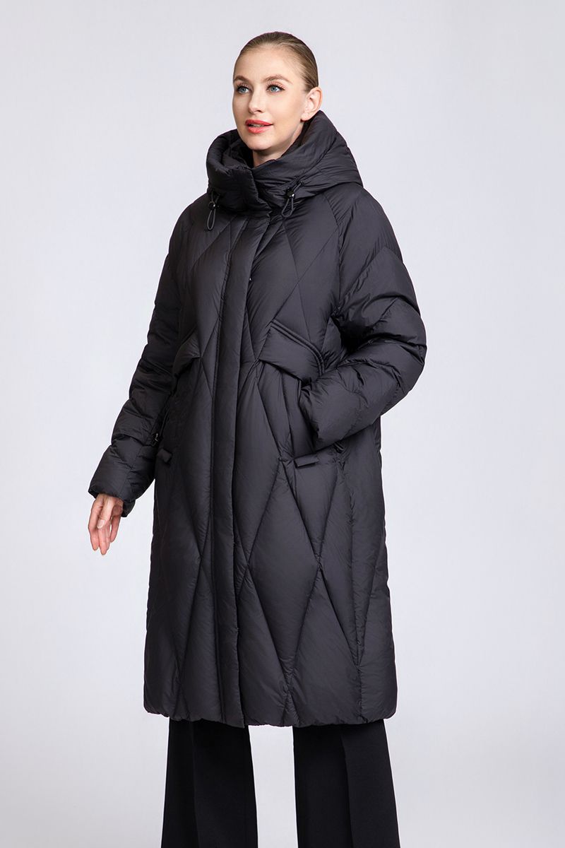 Winter knee-length thickened down coat