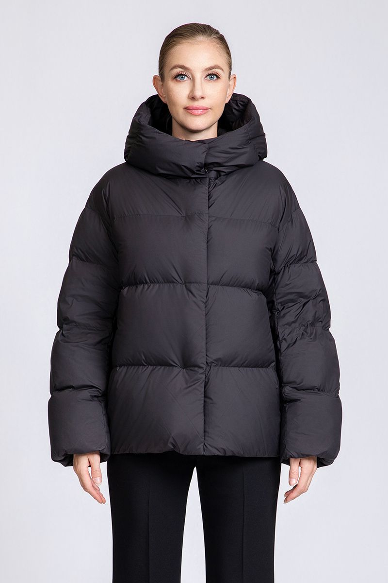Women's Minimalist Short Hooded 90% Duck Down Jacket for Women