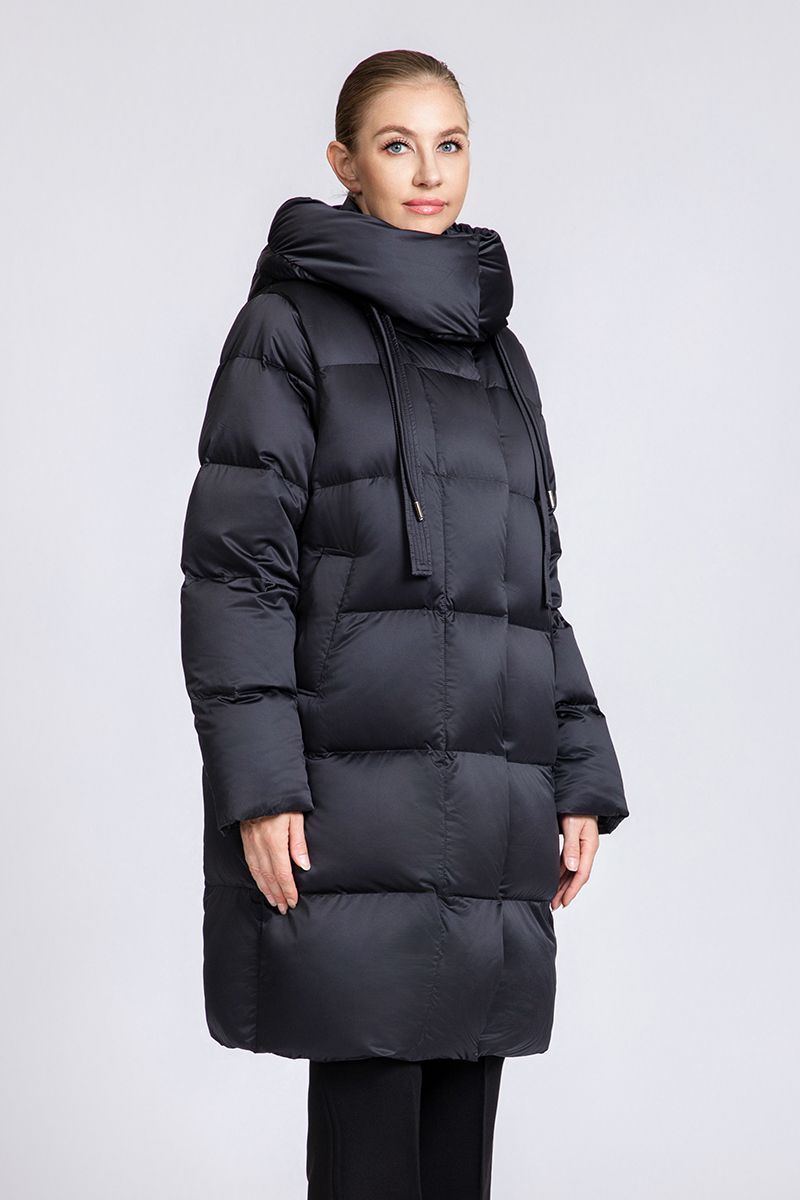Women's Long Puffer Down Coat with Detachable Hood