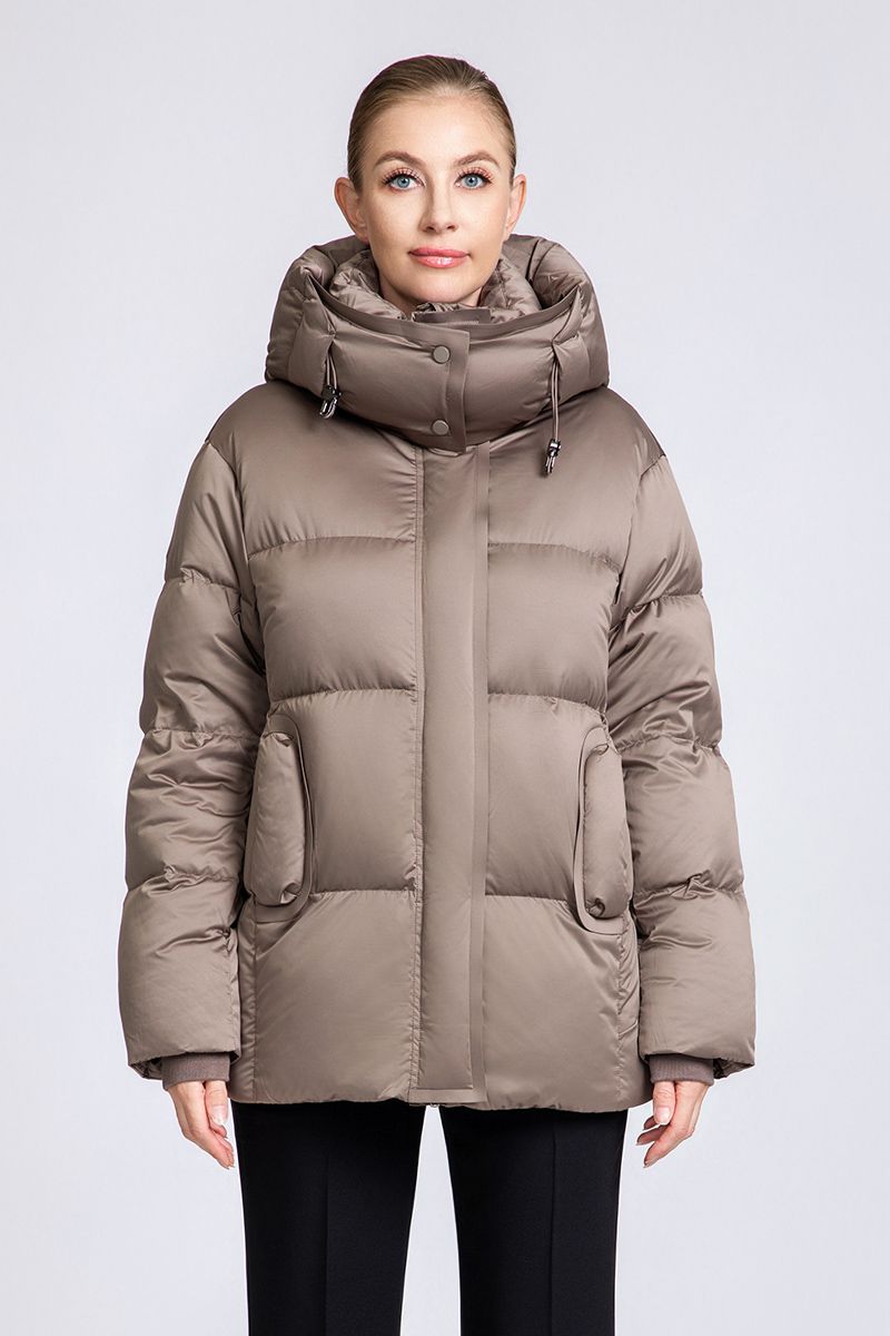 Women's Solid Color Hooded Puffer Jacket