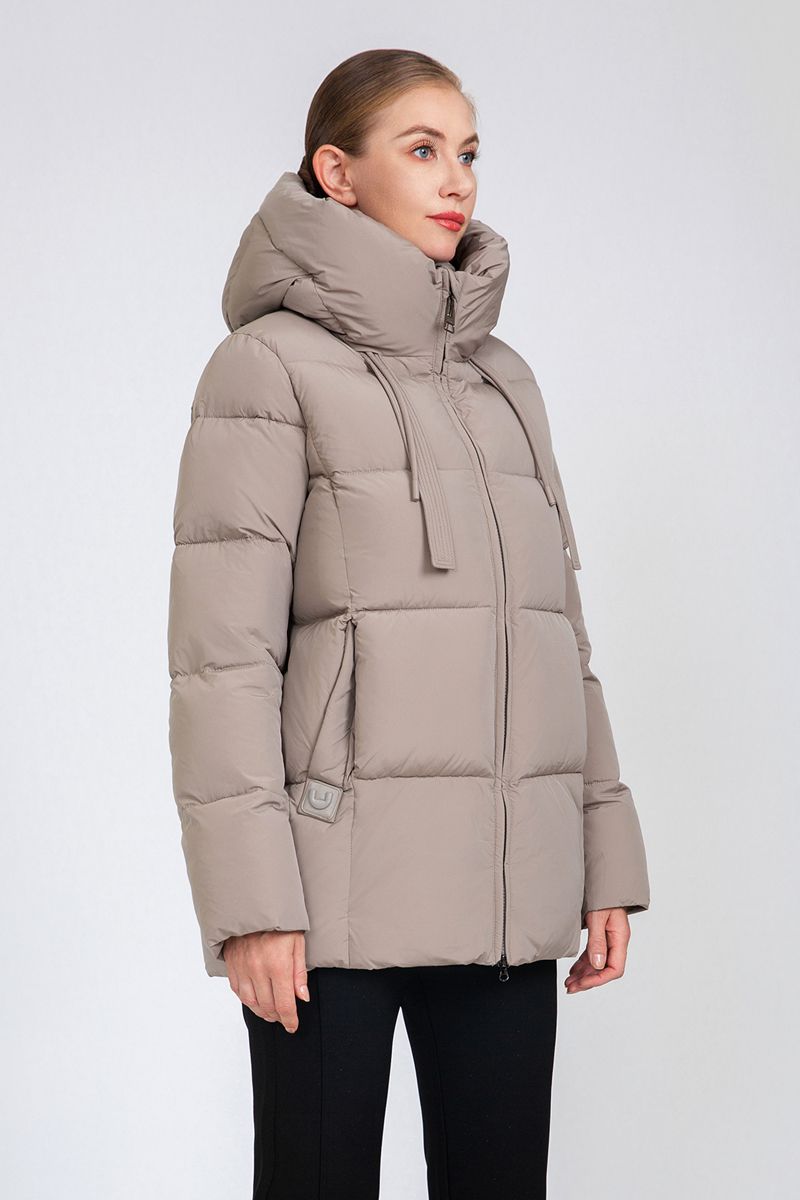 Women's Square-Quilted Mid-Length Padded Jacket