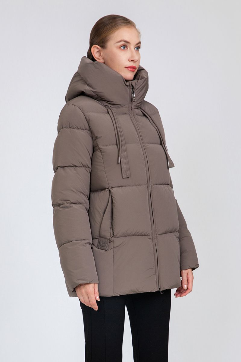 Women's Square-Quilted Mid-Length Padded Jacket