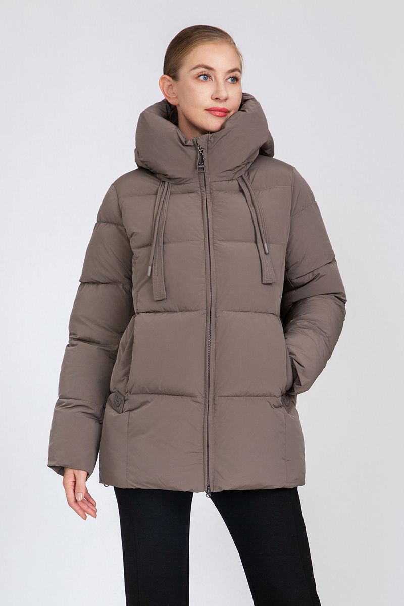 Women's Square-Quilted Mid-Length Padded Jacket