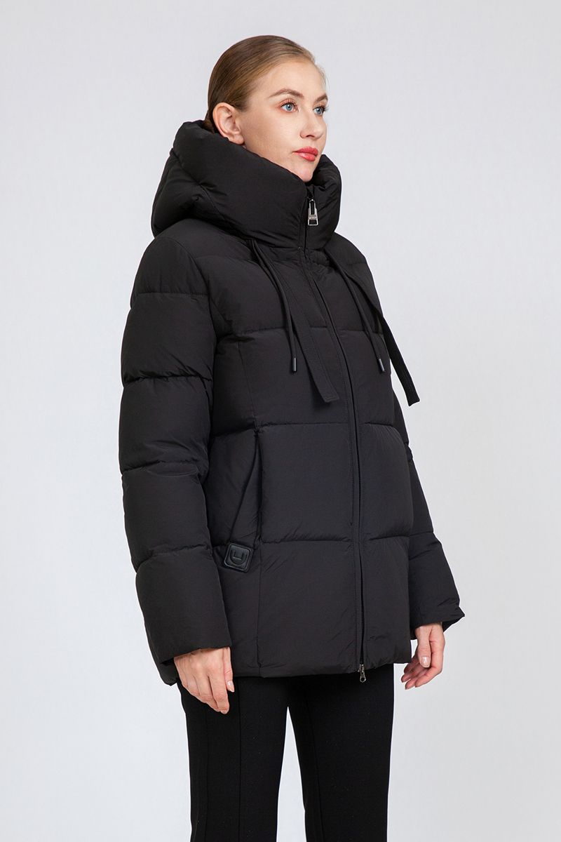 Women's Square-Quilted Mid-Length Padded Jacket