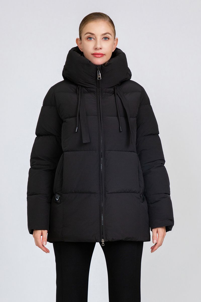 Women's Square-Quilted Mid-Length Padded Jacket