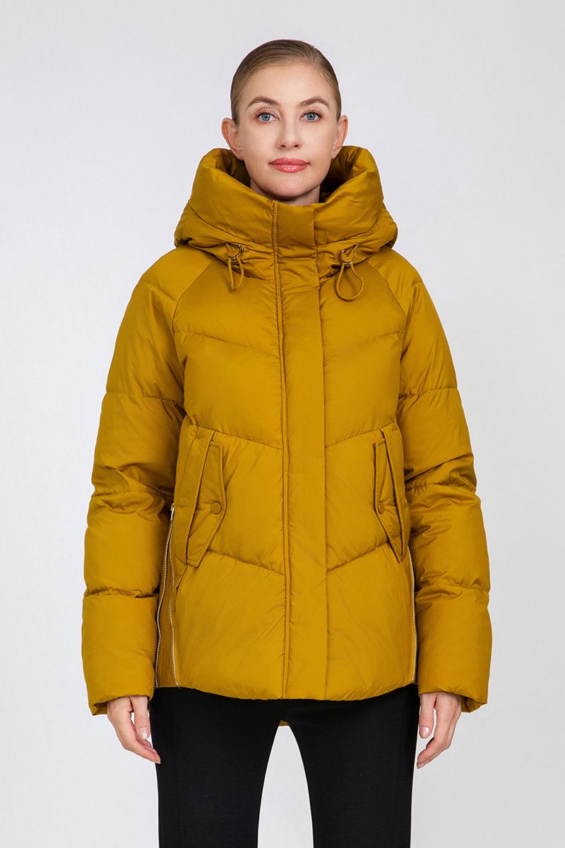 Women's Cropped Raglan-Sleeve Puffer Jacket with Adjustable Hood