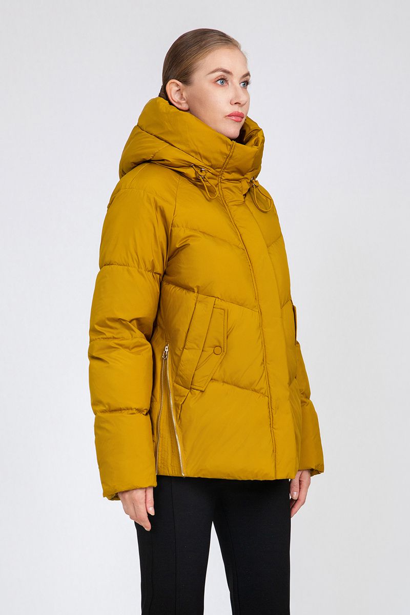 Women's Cropped Raglan-Sleeve Puffer Jacket with Adjustable Hood