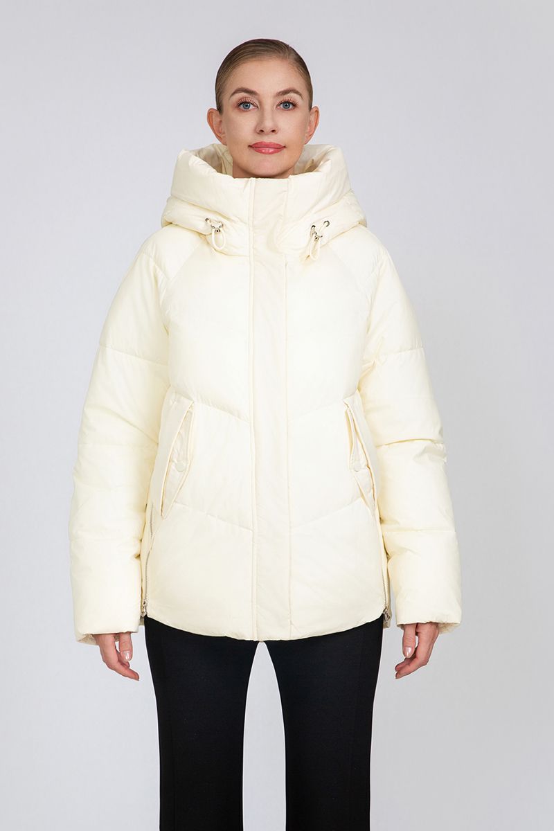 Women's Cropped Raglan-Sleeve Puffer Jacket with Adjustable Hood