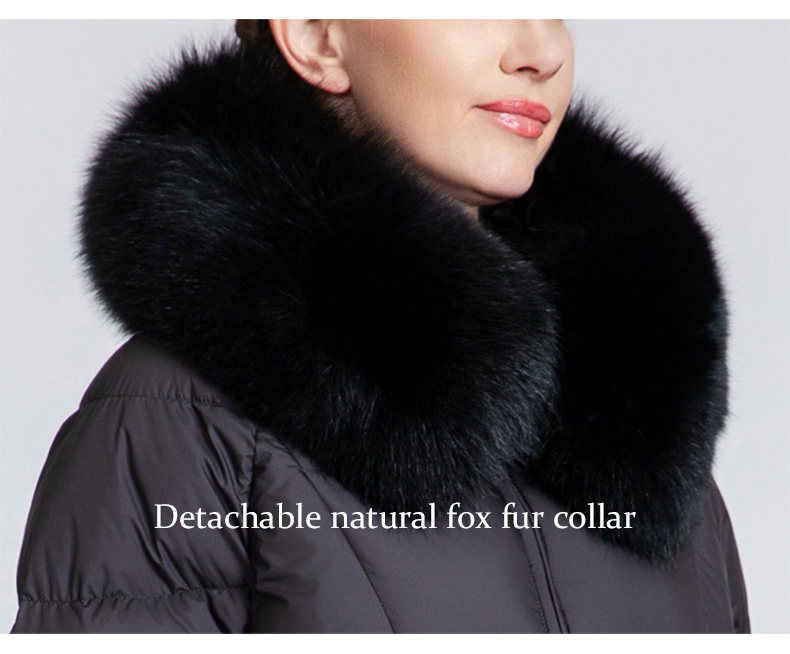 Short down jacketwith fox fur collar