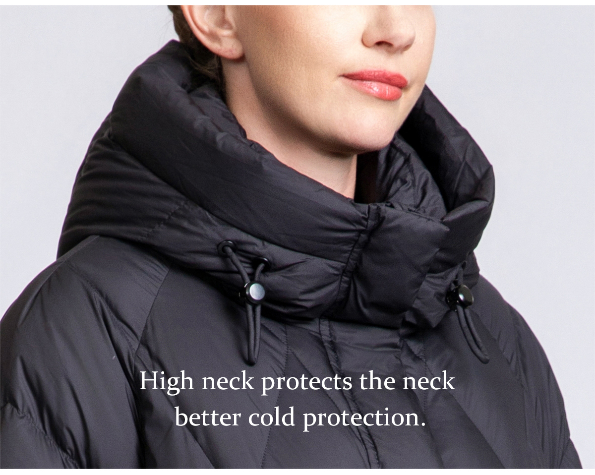 Winter knee-length thickened down coat