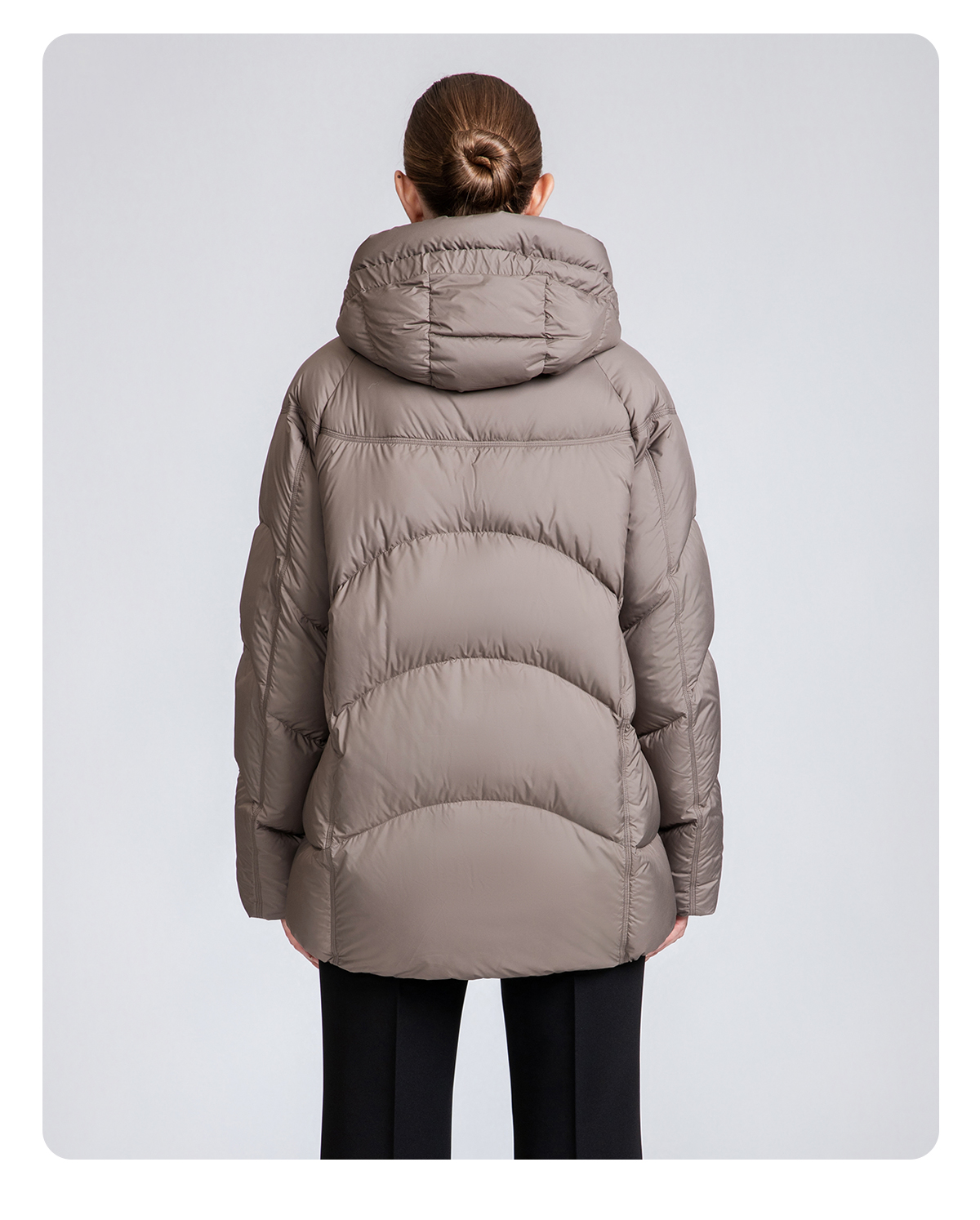Women's winter 90% duck down short hooded down jacket