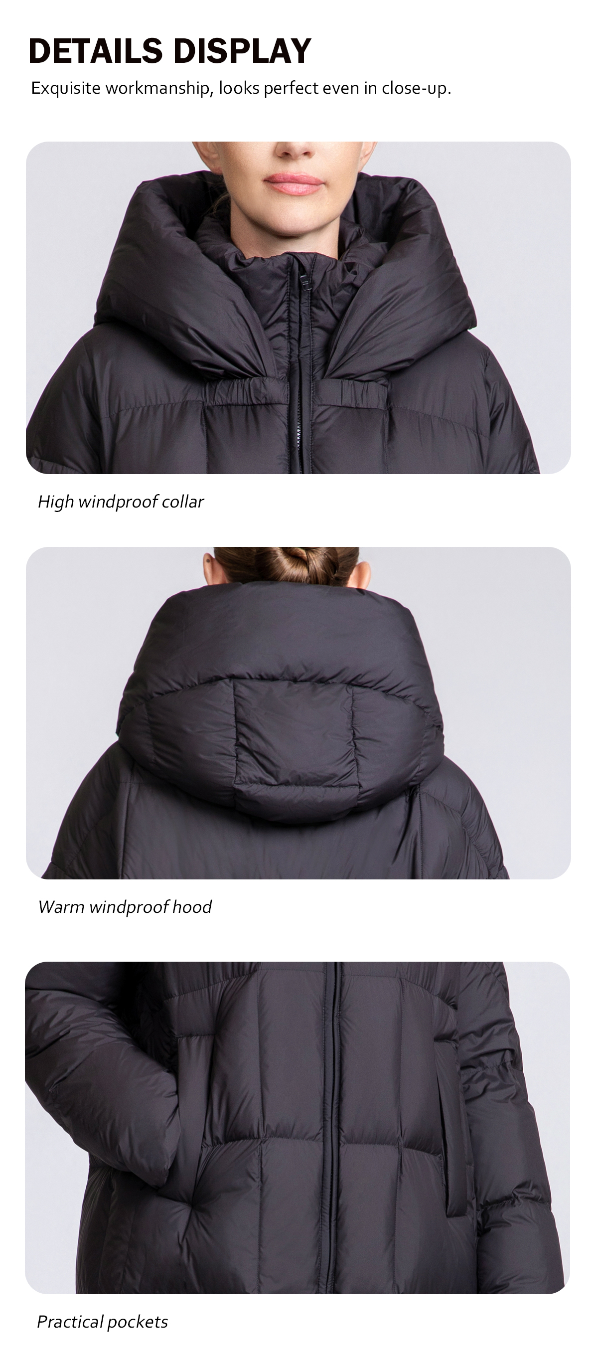 Women's Winter Knee-LengthLong Down Coat Women's Winter Knee-LengthLong Down Coat