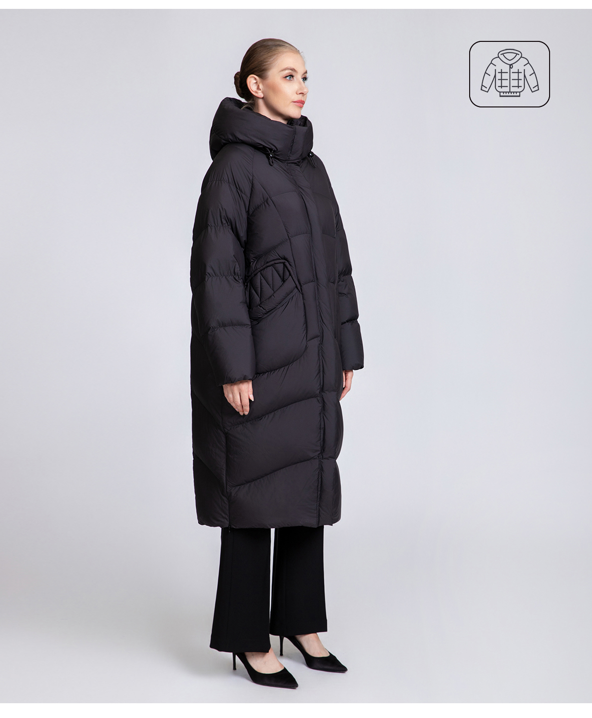 Women's Premium Long Thickened Hooded 90% Duck Down Jacket