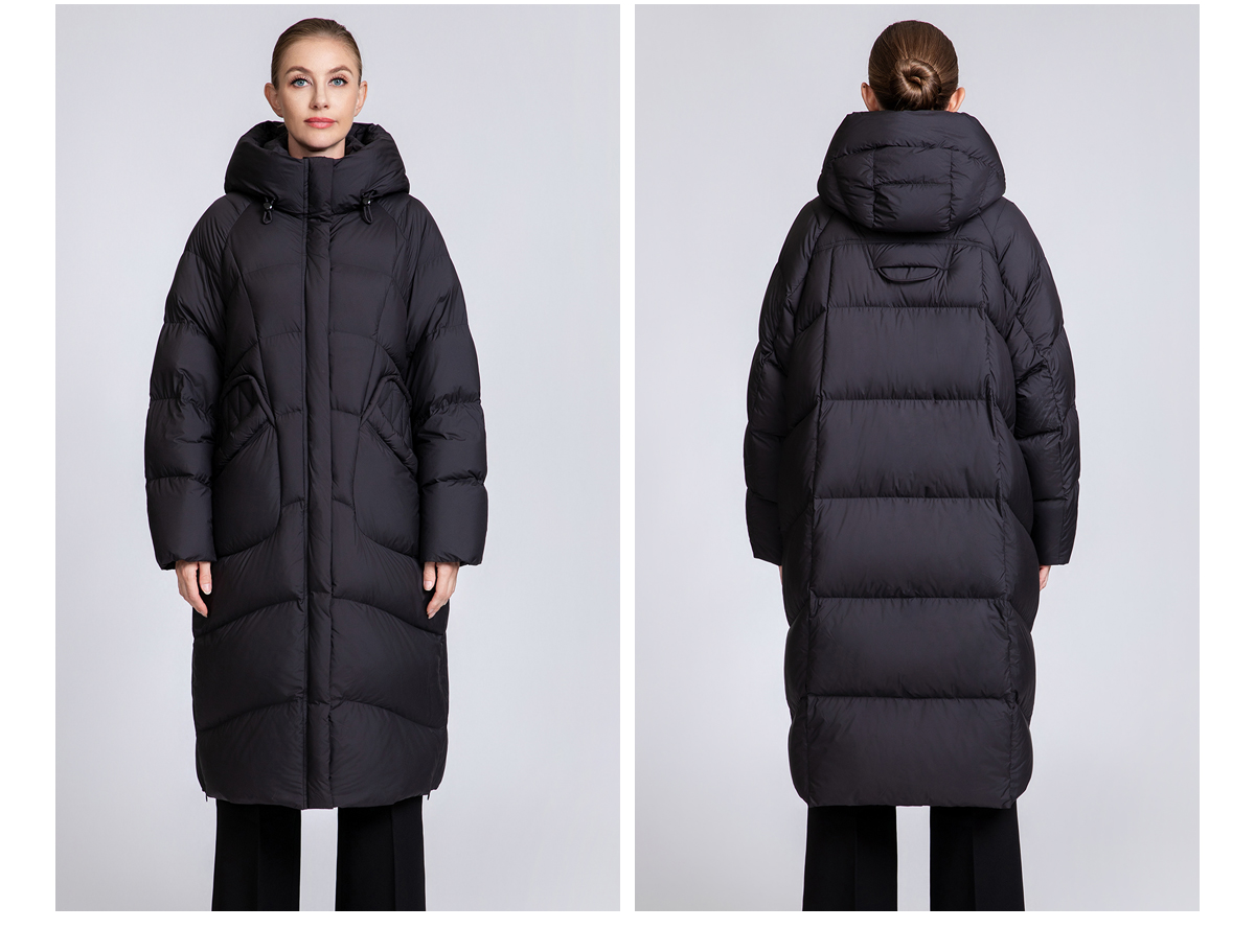Women's Premium Long Thickened Hooded 90% Duck Down Jacket