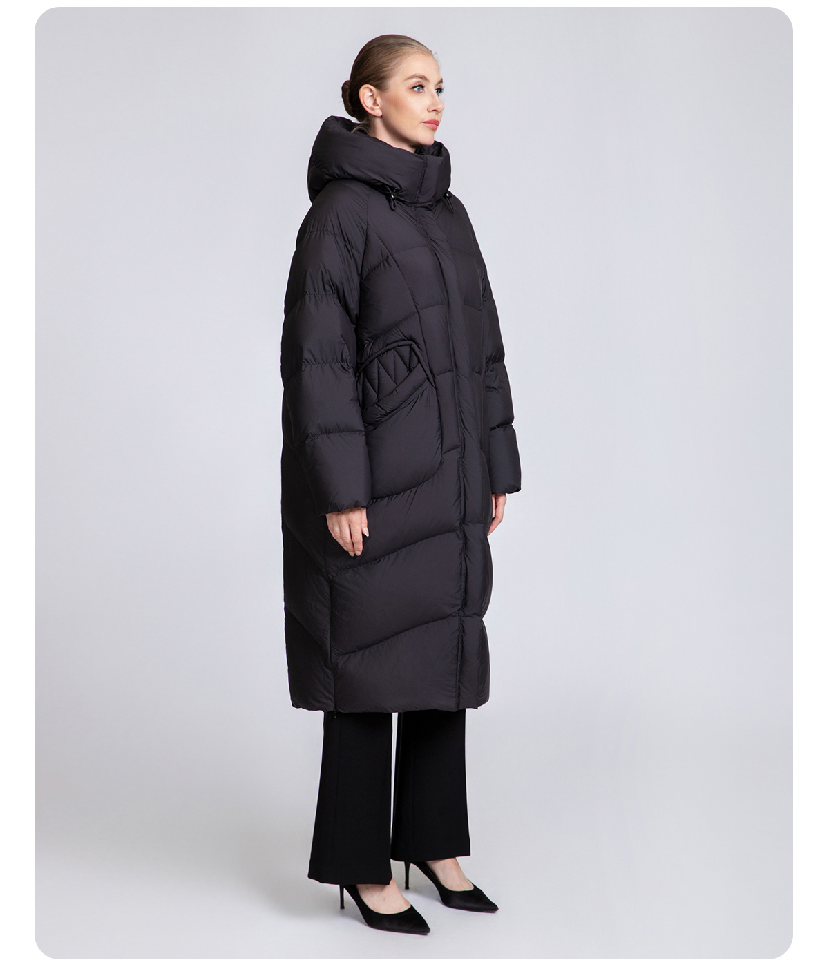 Women's Premium Long Thickened Hooded 90% Duck Down Jacket