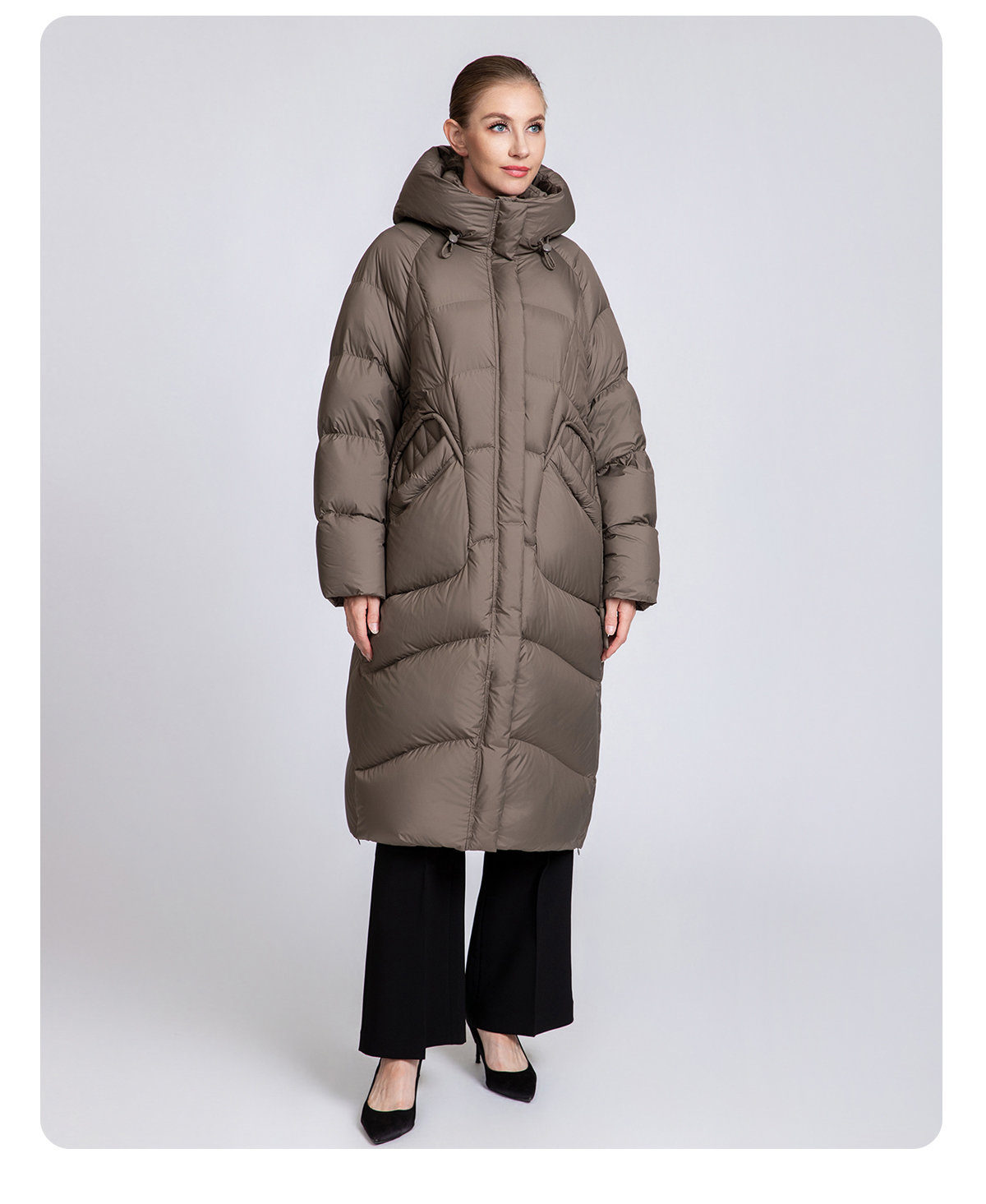 Women's Premium Long Thickened Hooded 90% Duck Down Jacket