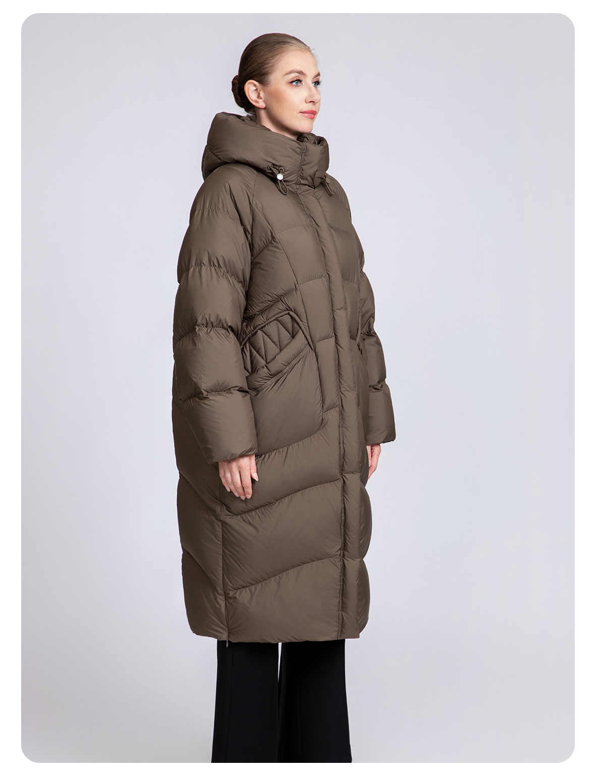Women's Premium Long Thickened Hooded 90% Duck Down Jacket