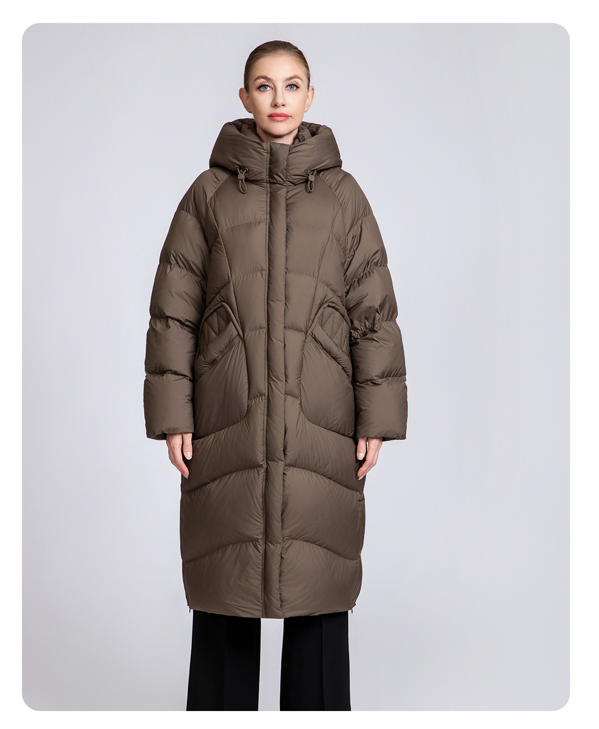 Women's Premium Long Thickened Hooded 90% Duck Down Jacket