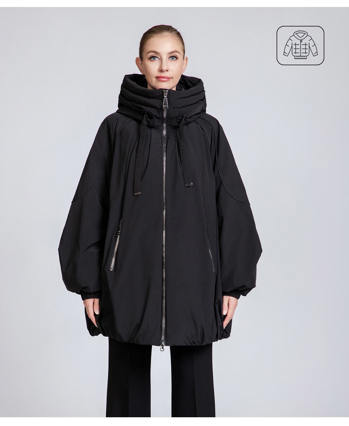Women's Oversized Hooded 90% Duck Down Jacket – Modern Loose Fit