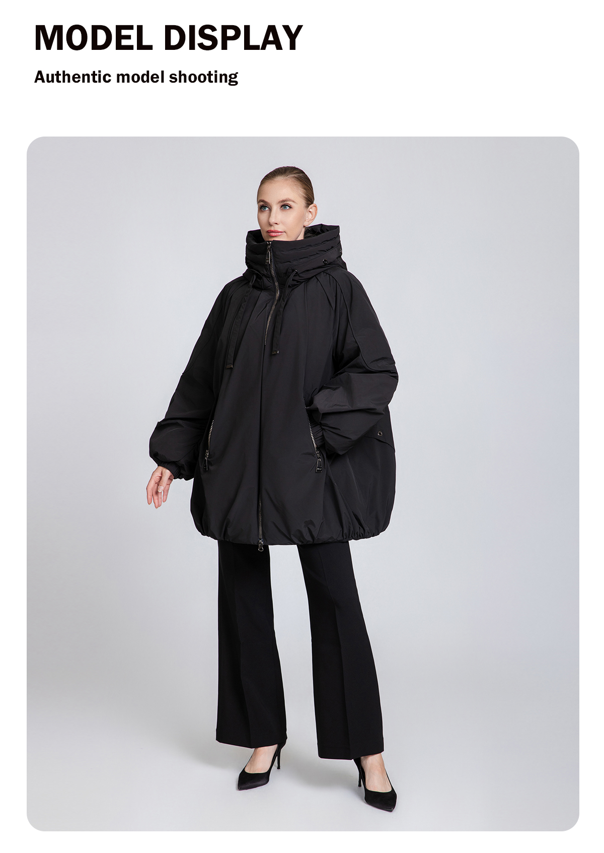 Women's Oversized Hooded 90% Duck Down Jacket – Modern Loose Fit