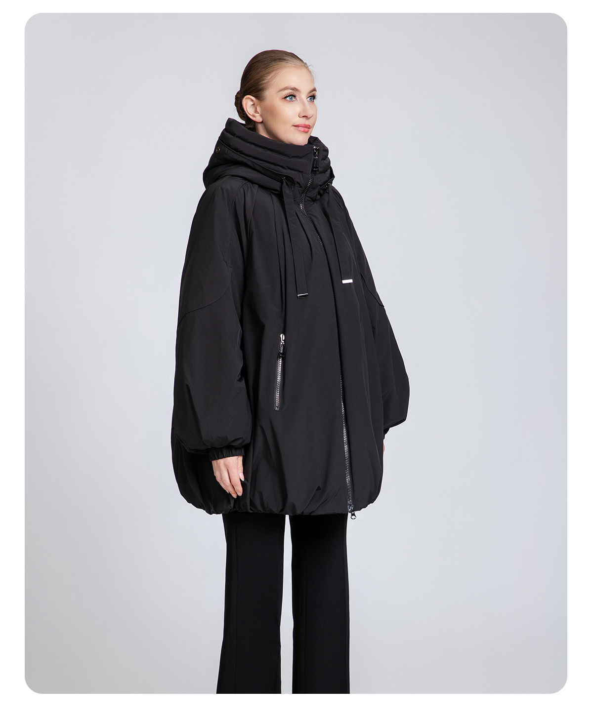 Women's Oversized Hooded 90% Duck Down Jacket – Modern Loose Fit