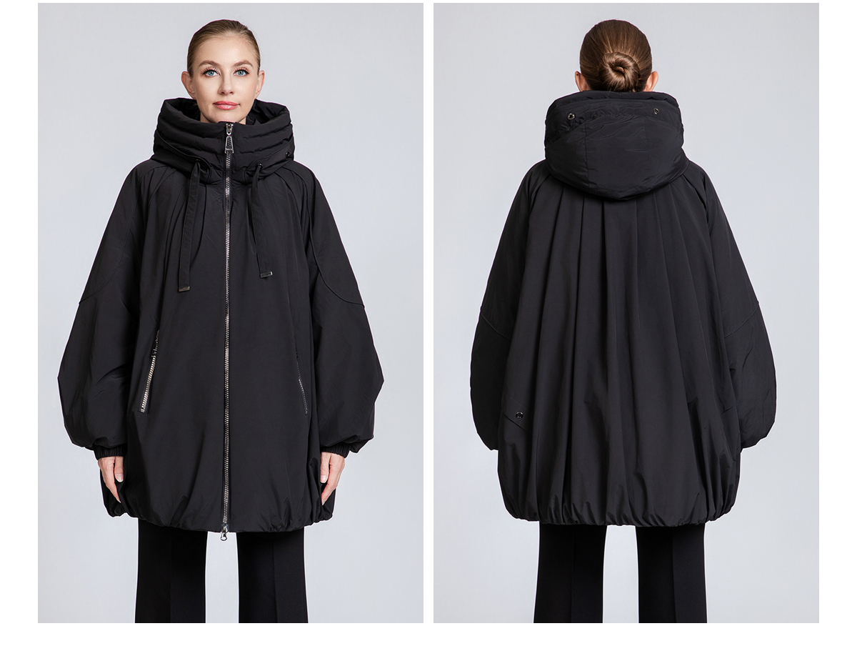 Women's Oversized Hooded 90% Duck Down Jacket – Modern Loose Fit