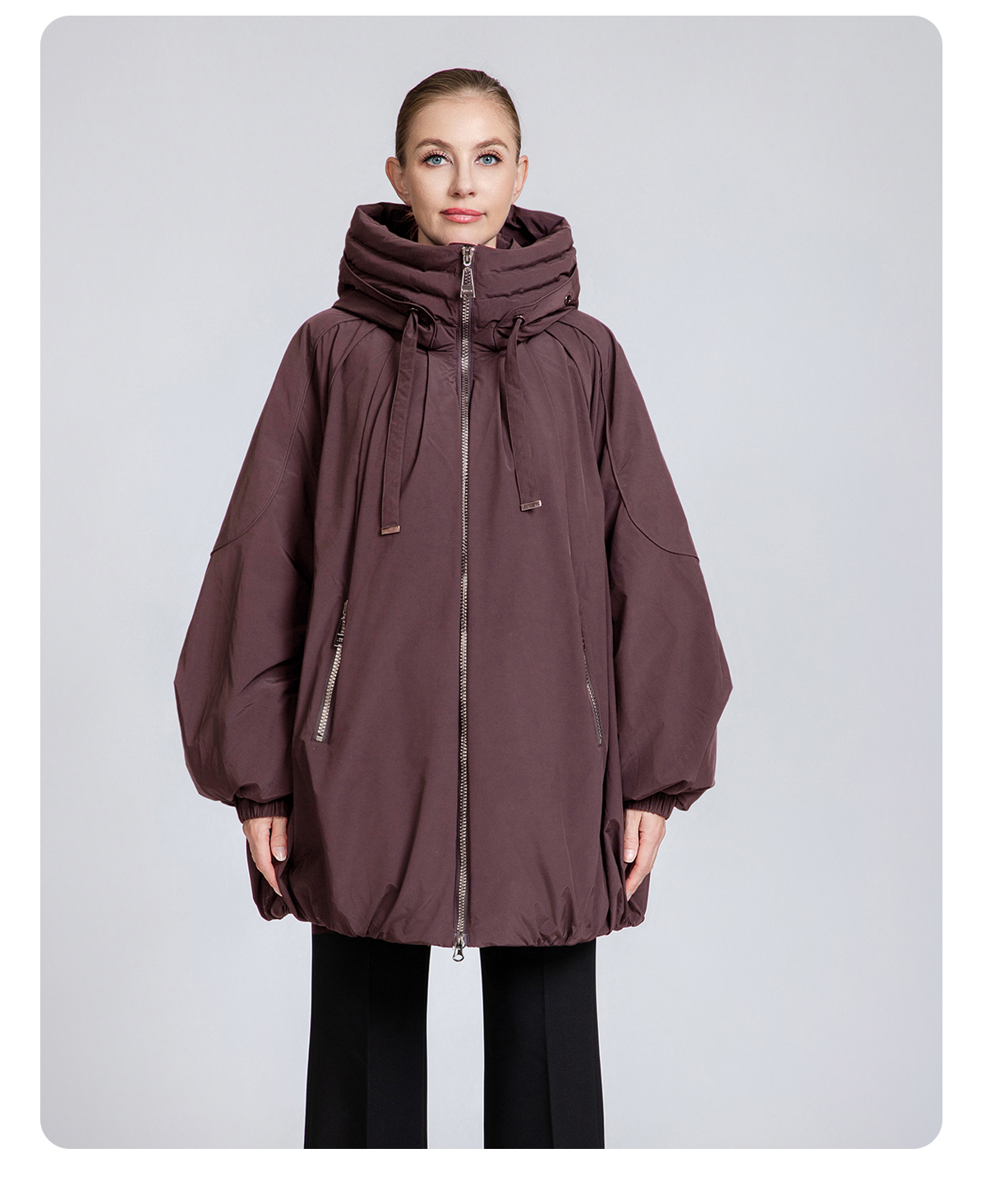 Women's Oversized Hooded 90% Duck Down Jacket – Modern Loose Fit