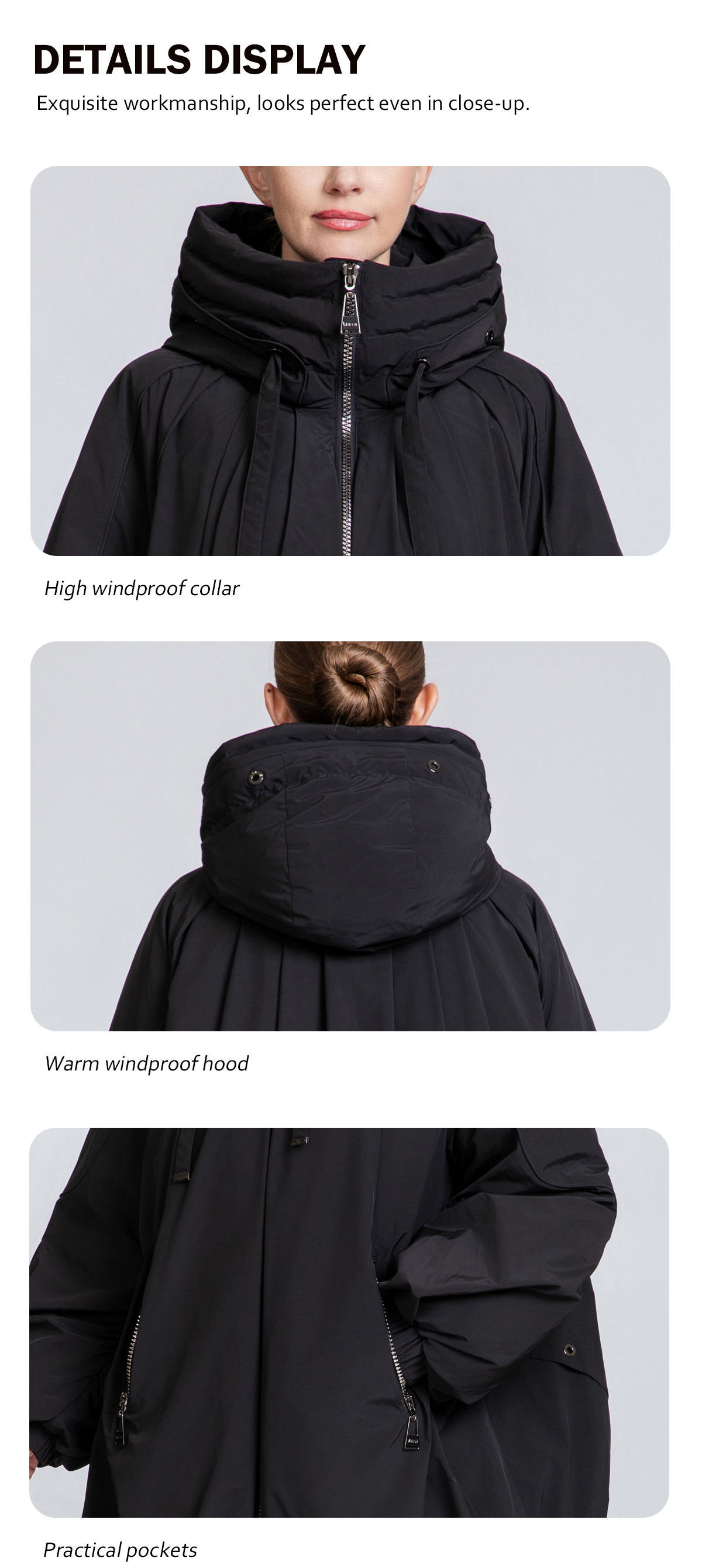 Women's Oversized Hooded 90% Duck Down Jacket – Modern Loose Fit