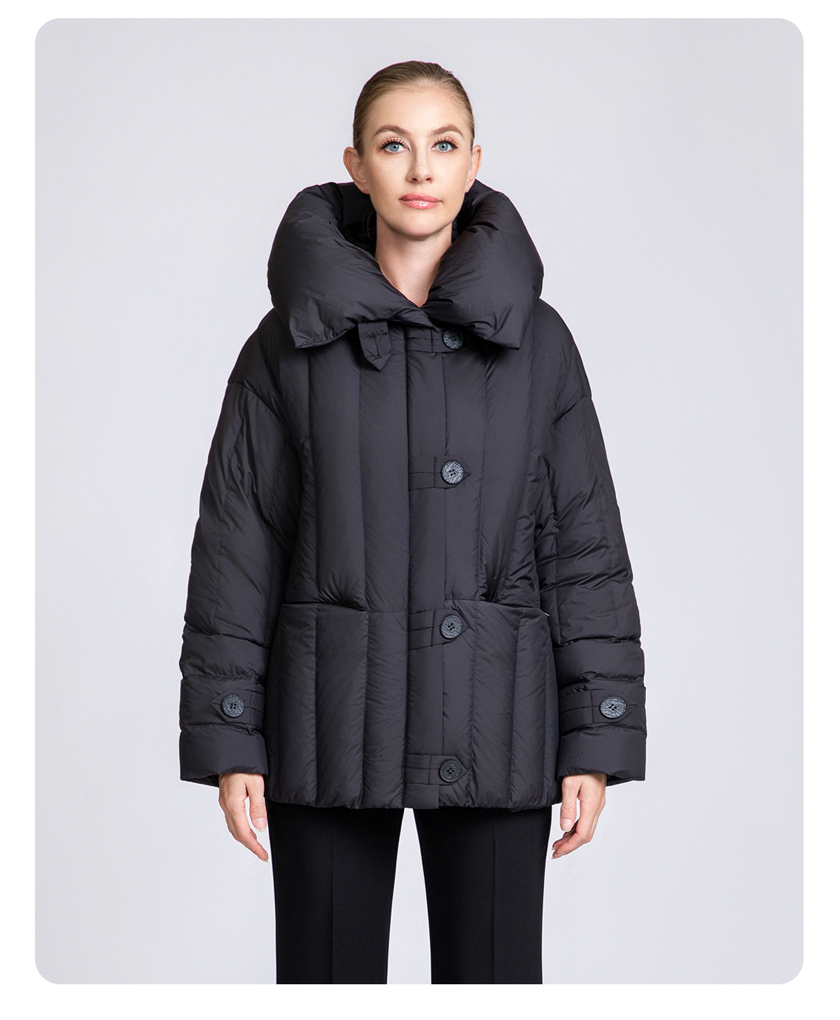 Women's Belted Short Hooded 90% Duck Down Jacket
