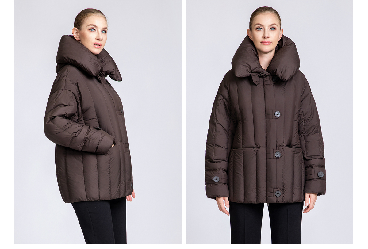 Women's Belted Short Hooded 90% Duck Down Jacket