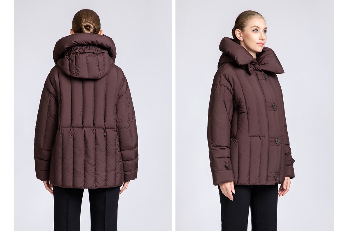 Women's Belted Short Hooded 90% Duck Down Jacket