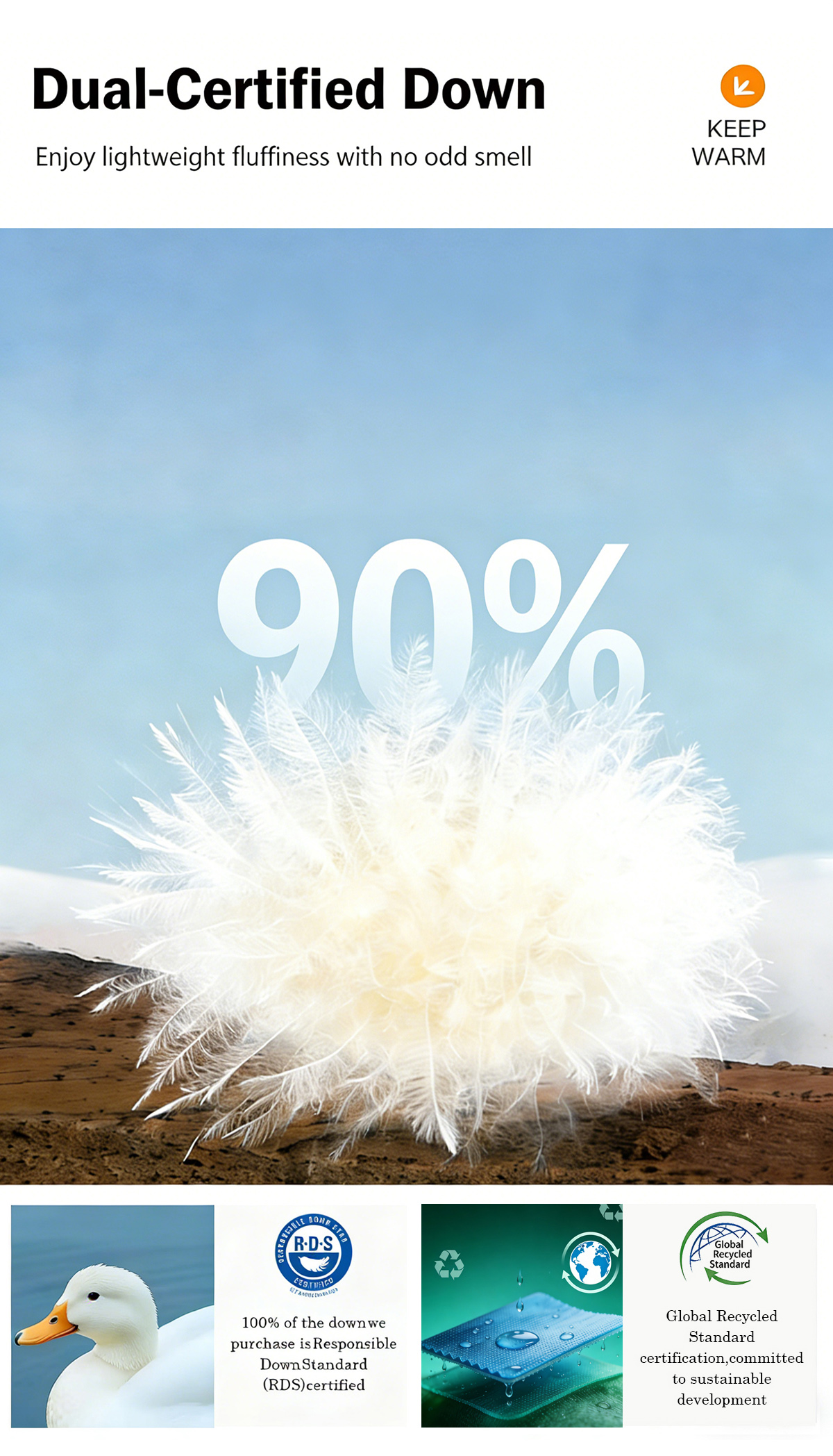 Warm and thickened women's short down jacket with fur collar