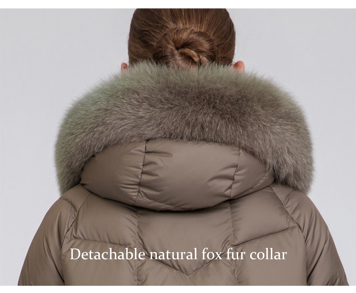 Women's Warm Short Fox Fur Collar Down Jacket