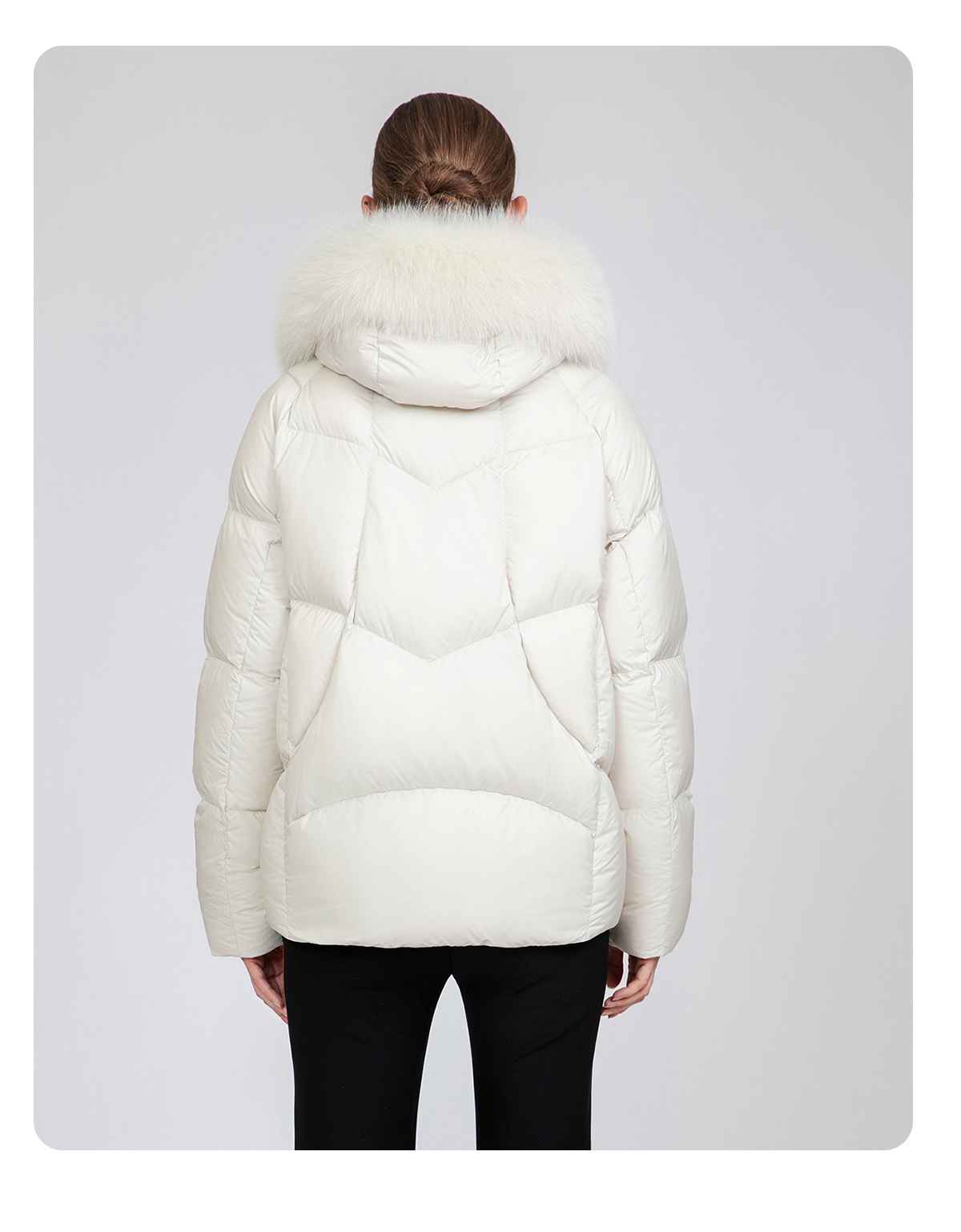 Women's Warm Short Fox Fur Collar Down Jacket