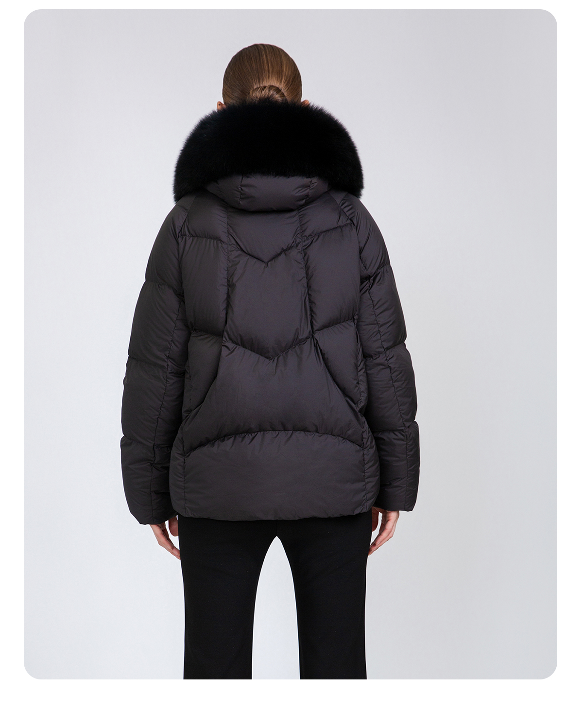 Women's Warm Short Fox Fur Collar Down Jacket