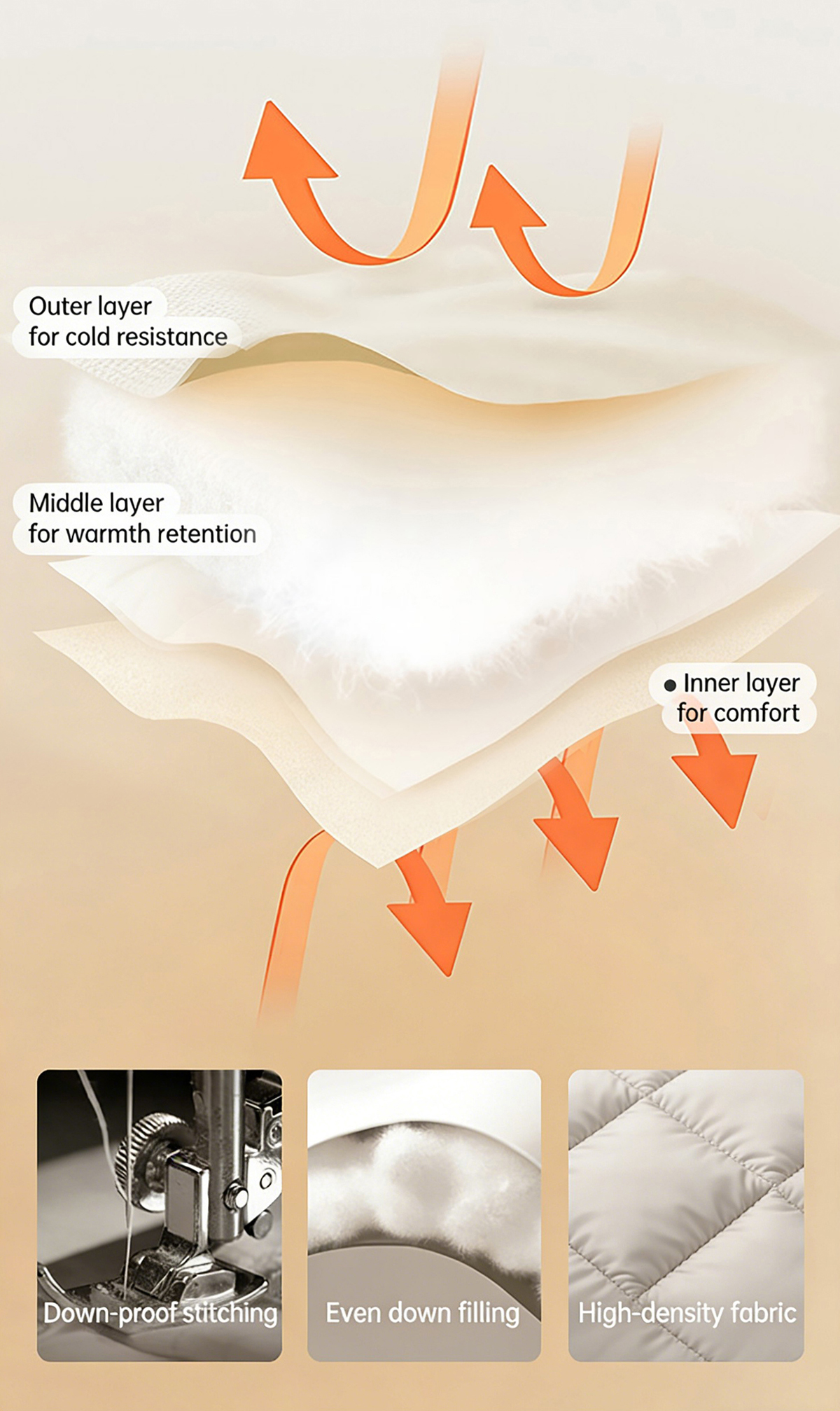 Short down jacketwith fox fur collar