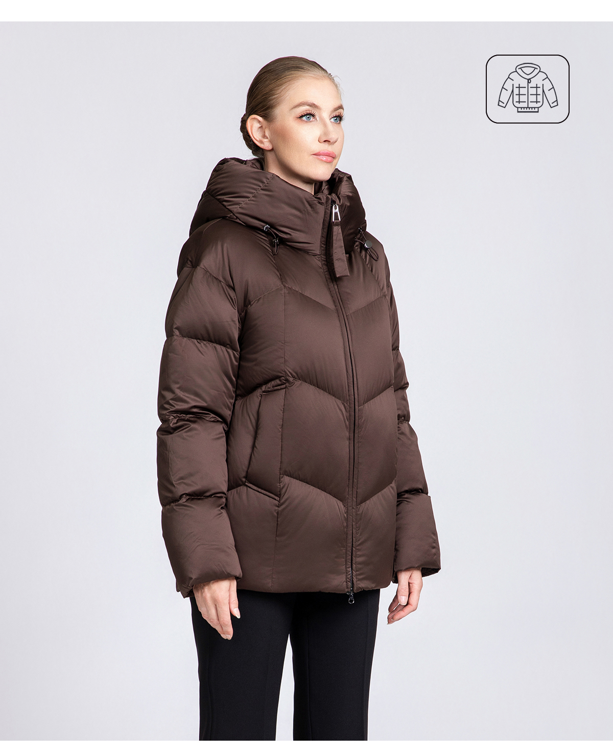 Women's 90% Duck Down Puffer Jacket with Hood