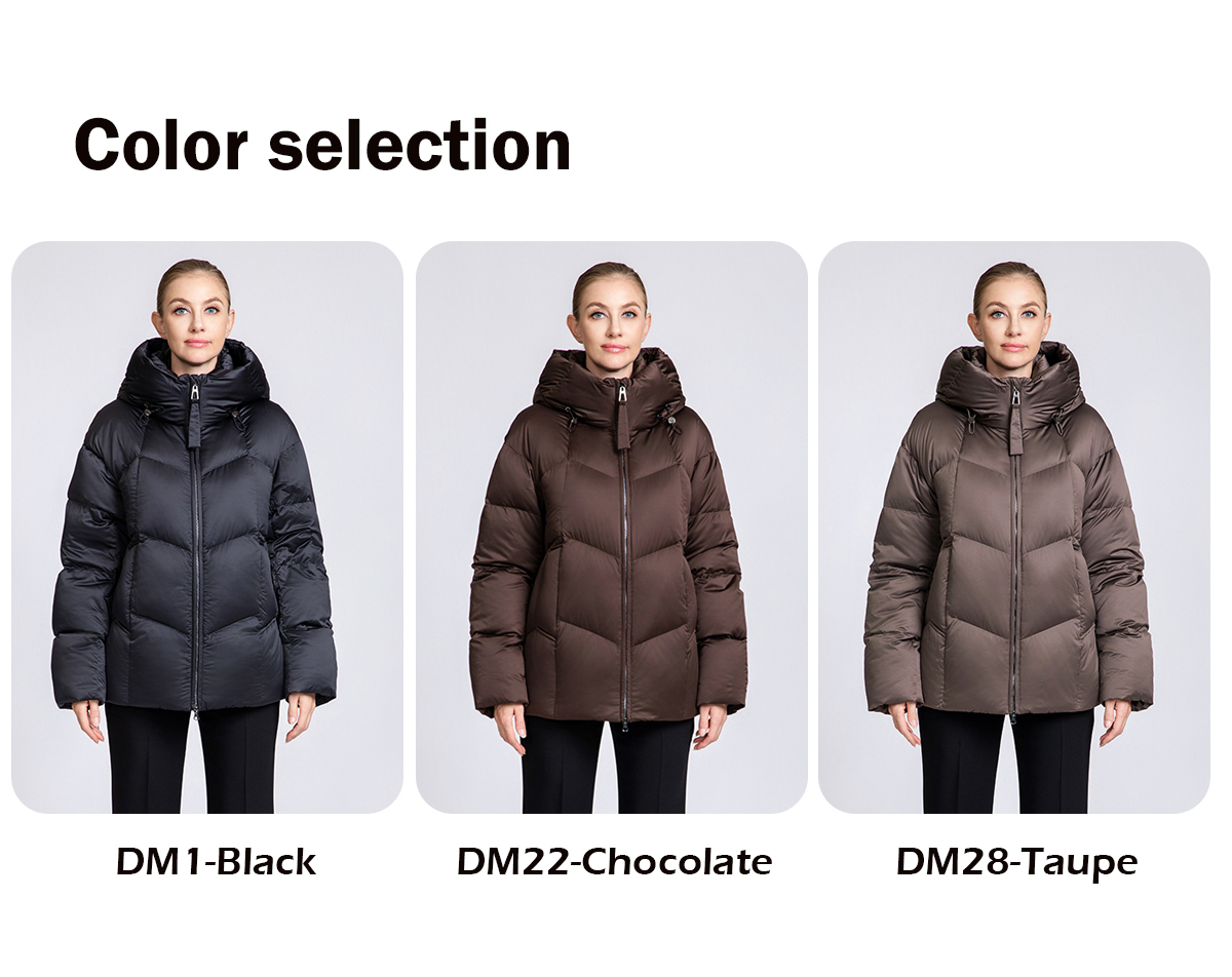 Women's 90% Duck Down Puffer Jacket with Hood