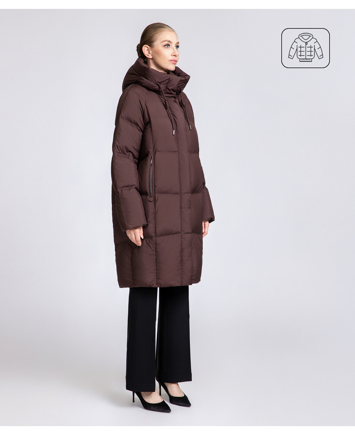 Women's Long Hooded 90% Duck Down Puffer Coat