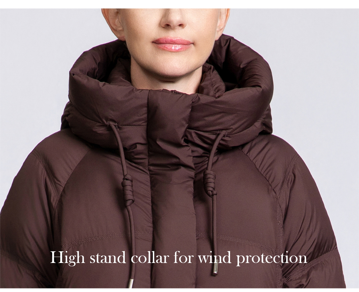 Women's Long Hooded 90% Duck Down Puffer Coat