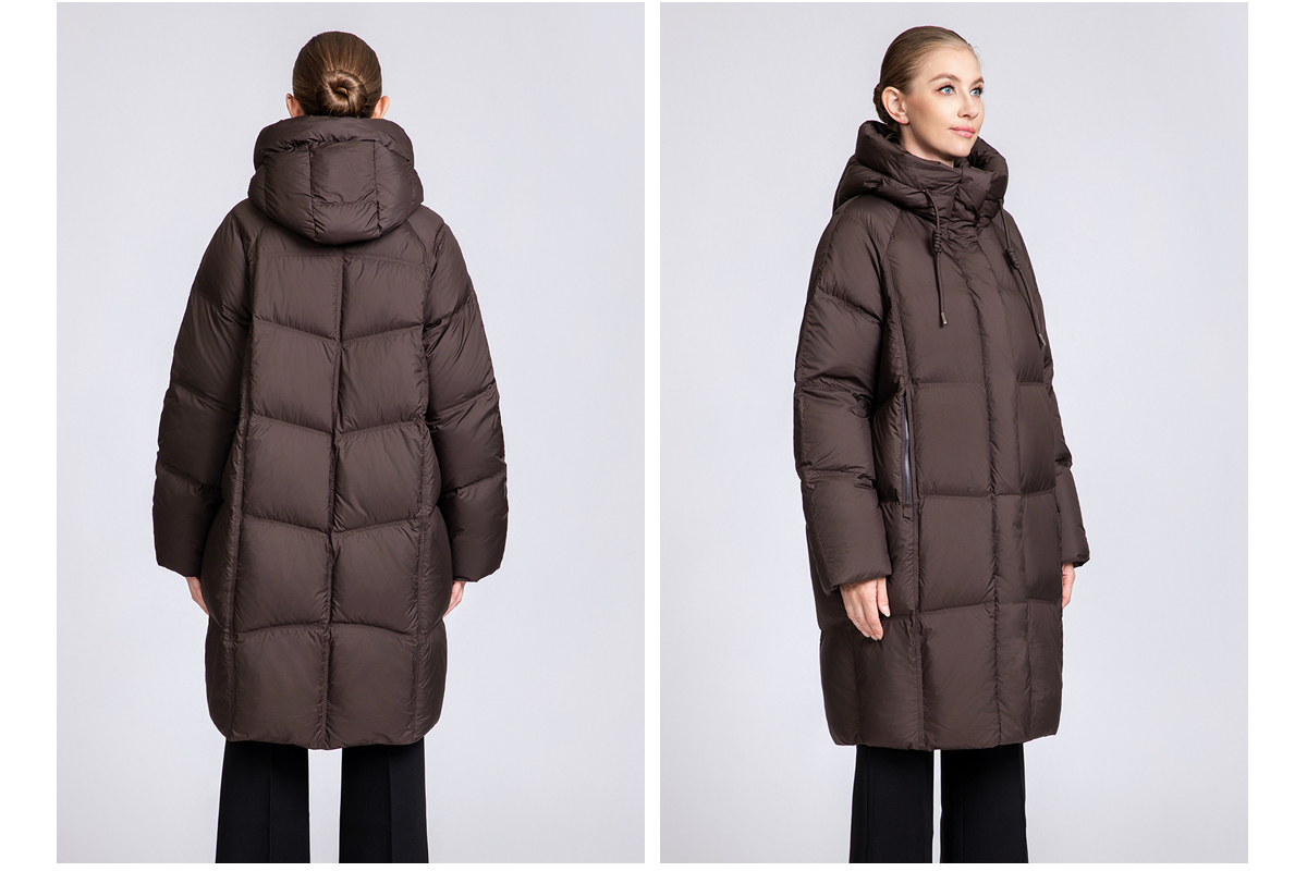 Women's Long Hooded 90% Duck Down Puffer Coat