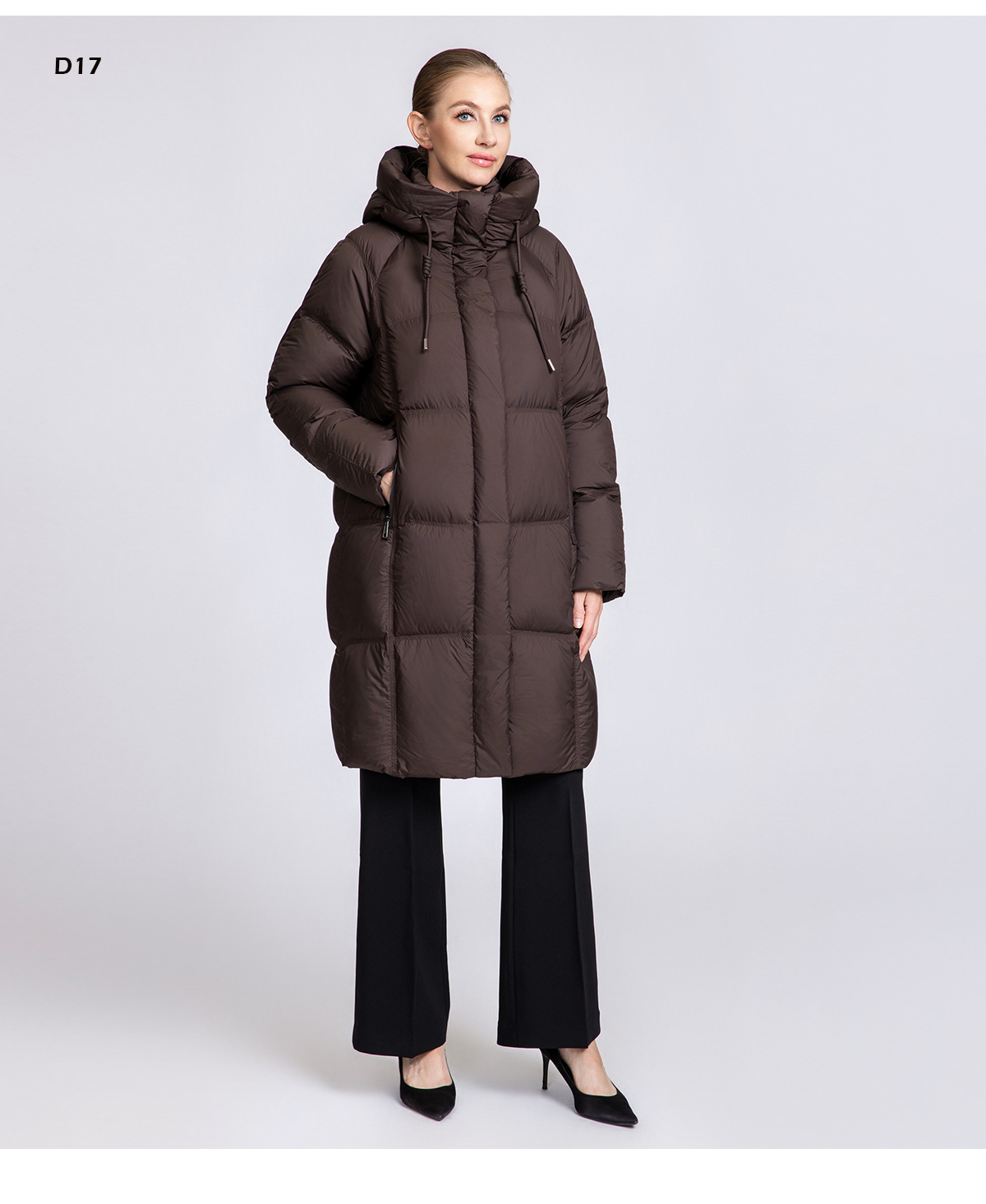 Women's Long Hooded 90% Duck Down Puffer Coat