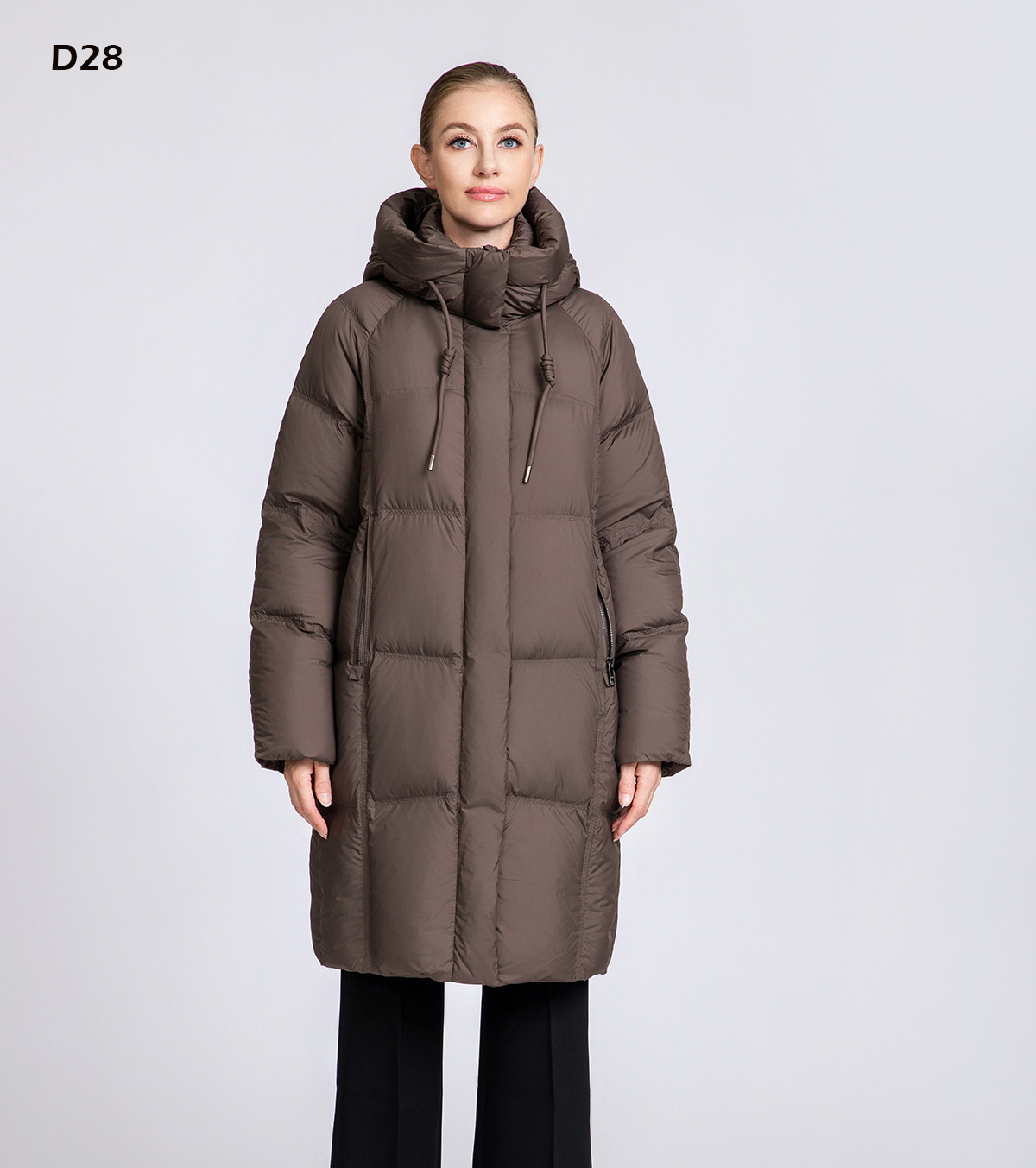 Women's Long Hooded 90% Duck Down Puffer Coat