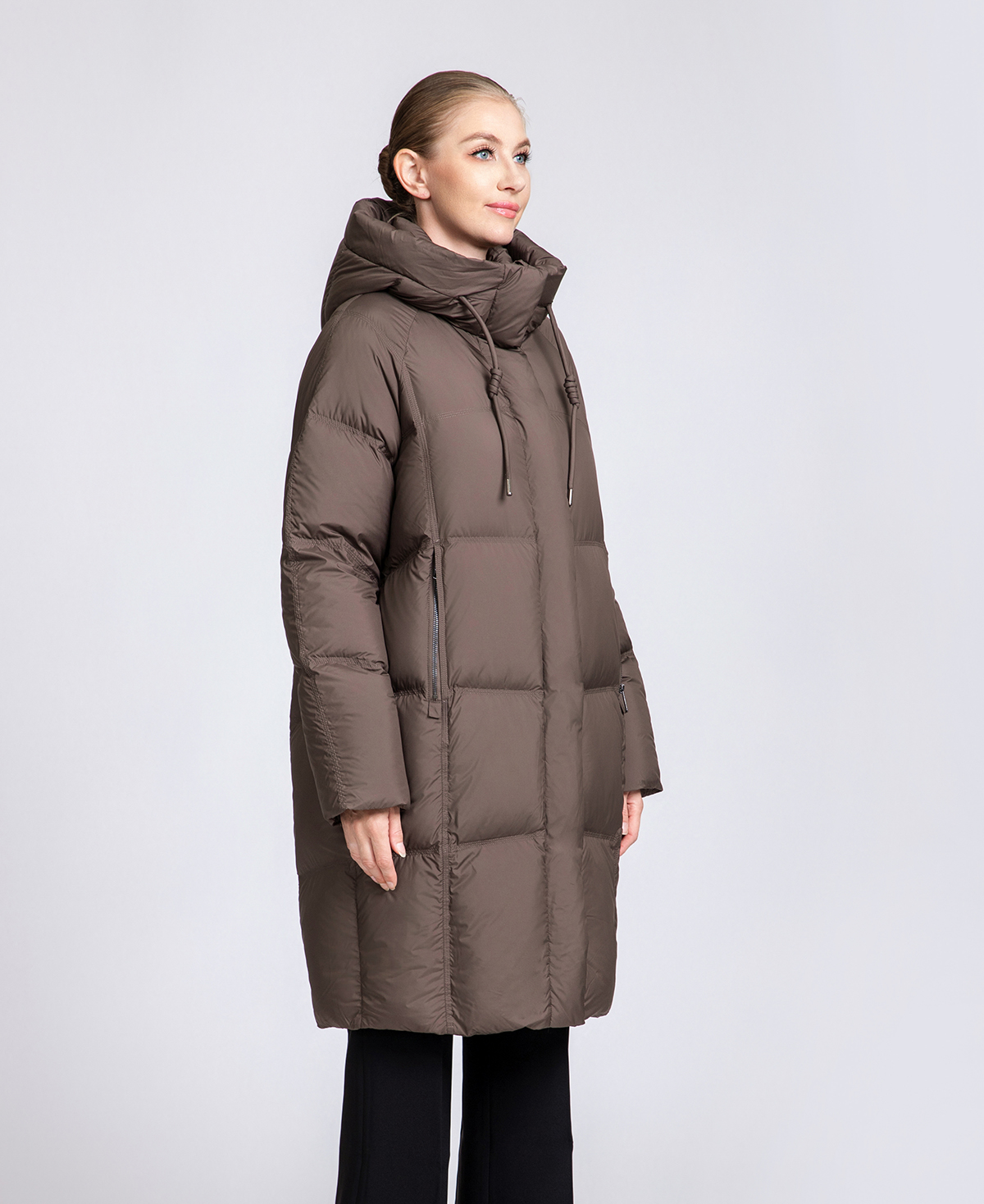 Women's Long Hooded 90% Duck Down Puffer Coat