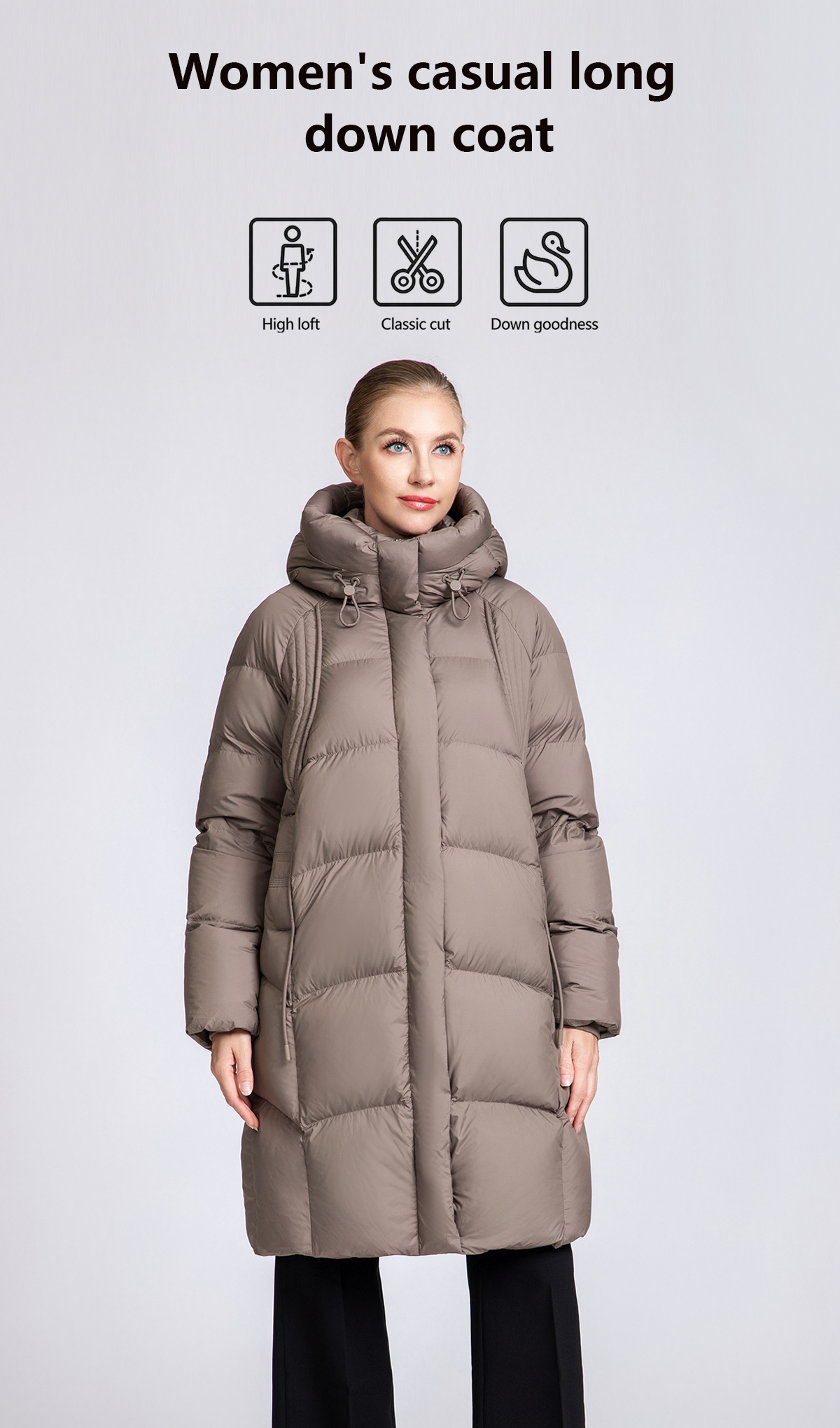 Women's 90% Duck Down Puffer Coat