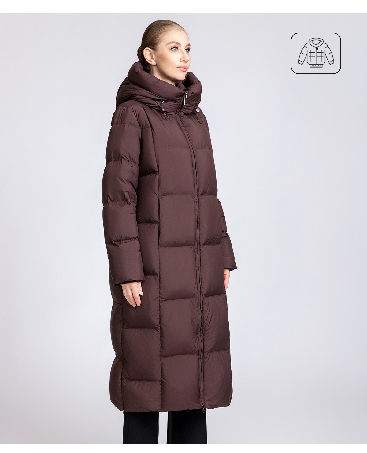 Knee-length extra-thick winter down coat