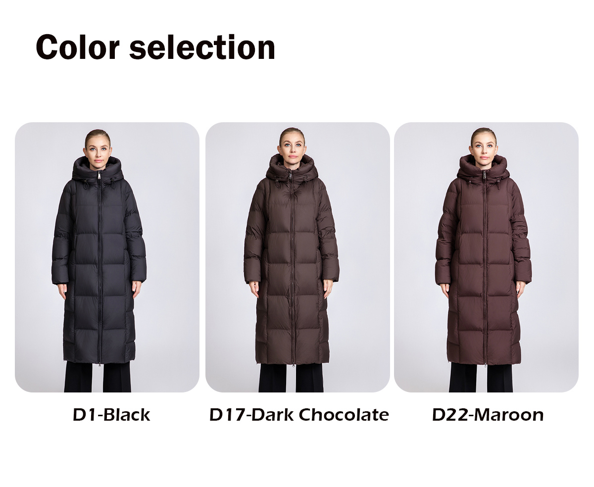 Knee-length extra-thick winter down coat