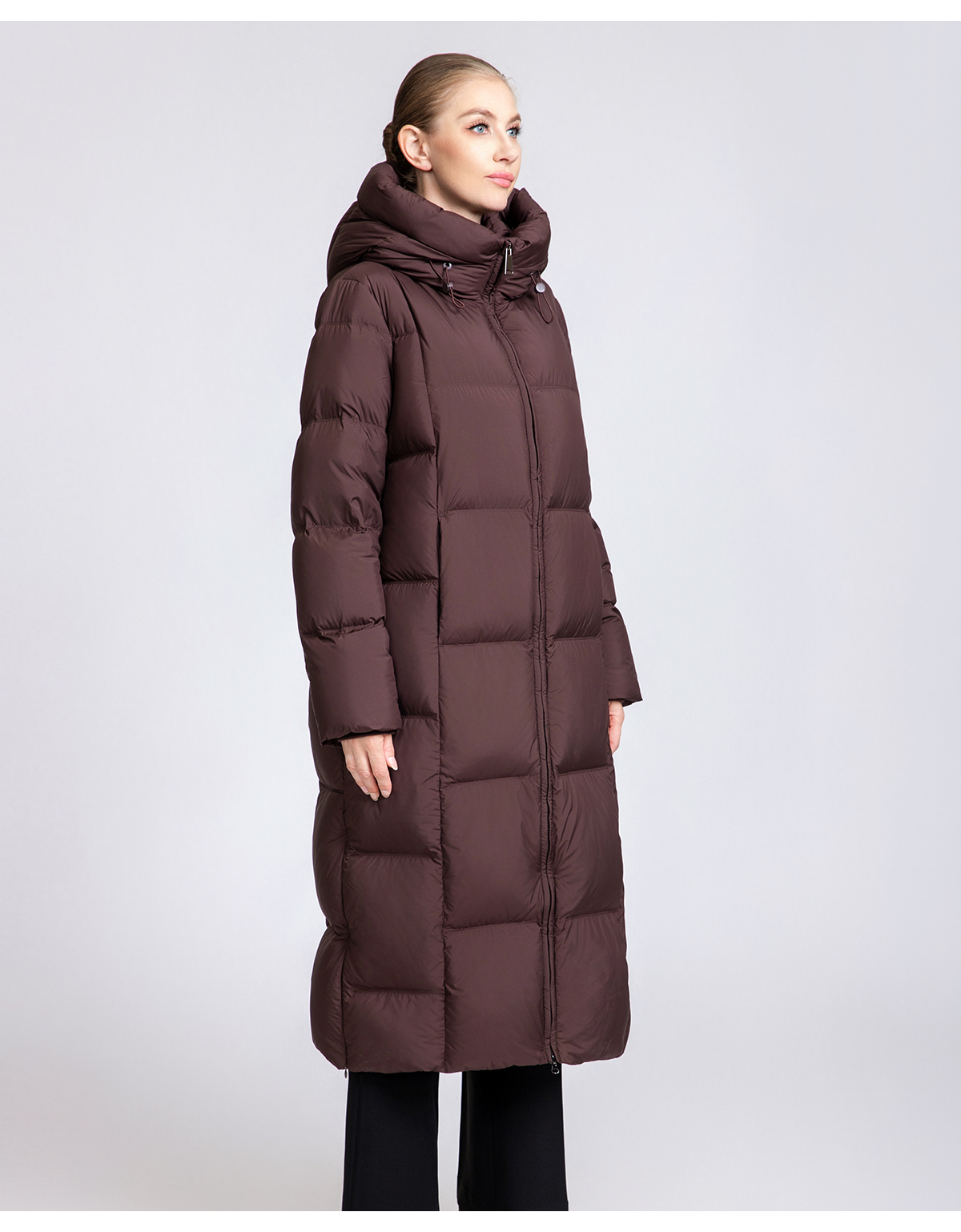 Knee-length extra-thick winter down coat