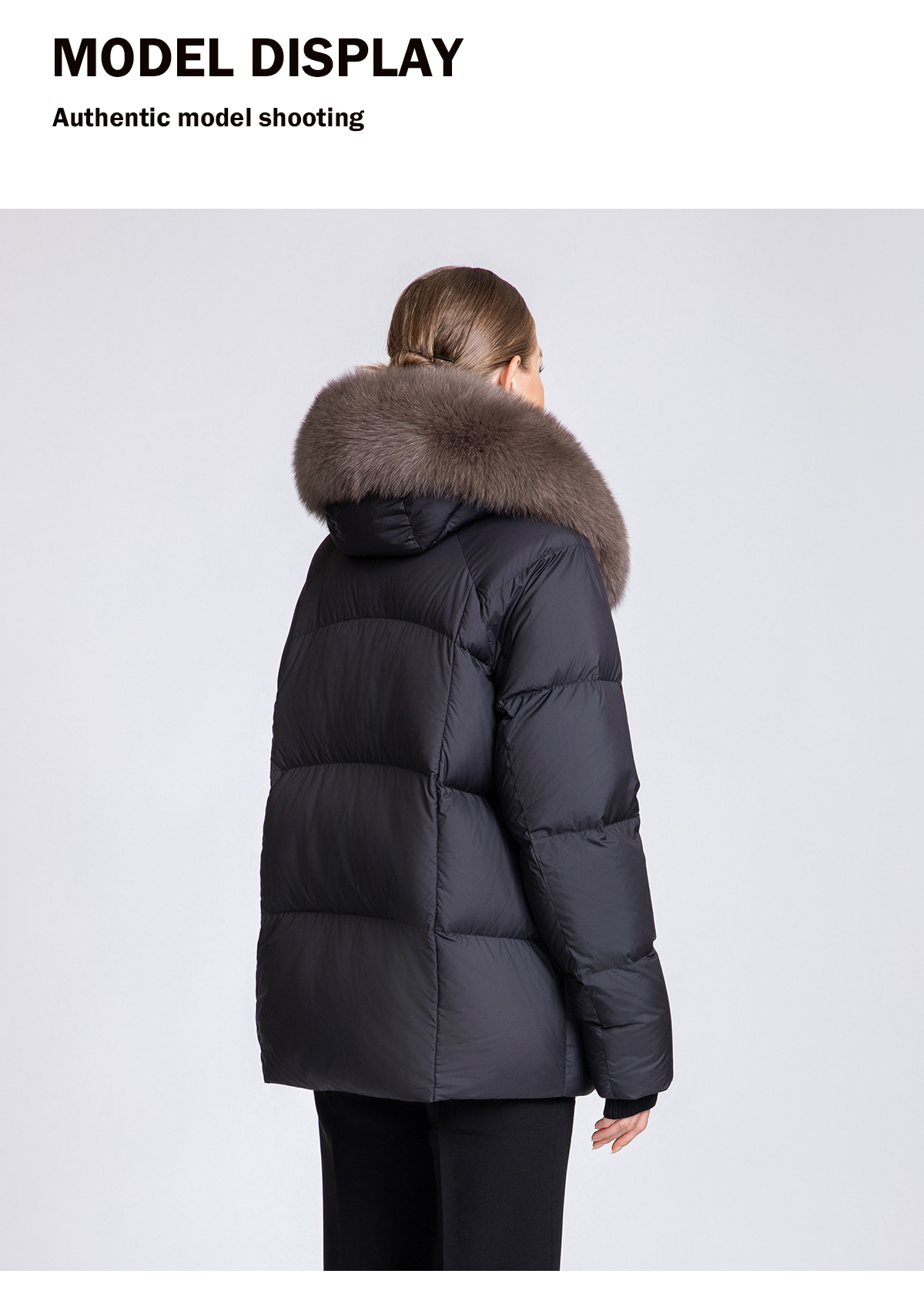 Women's 90% Duck Down Short Puffer Coat with Detachable Fox Fur
