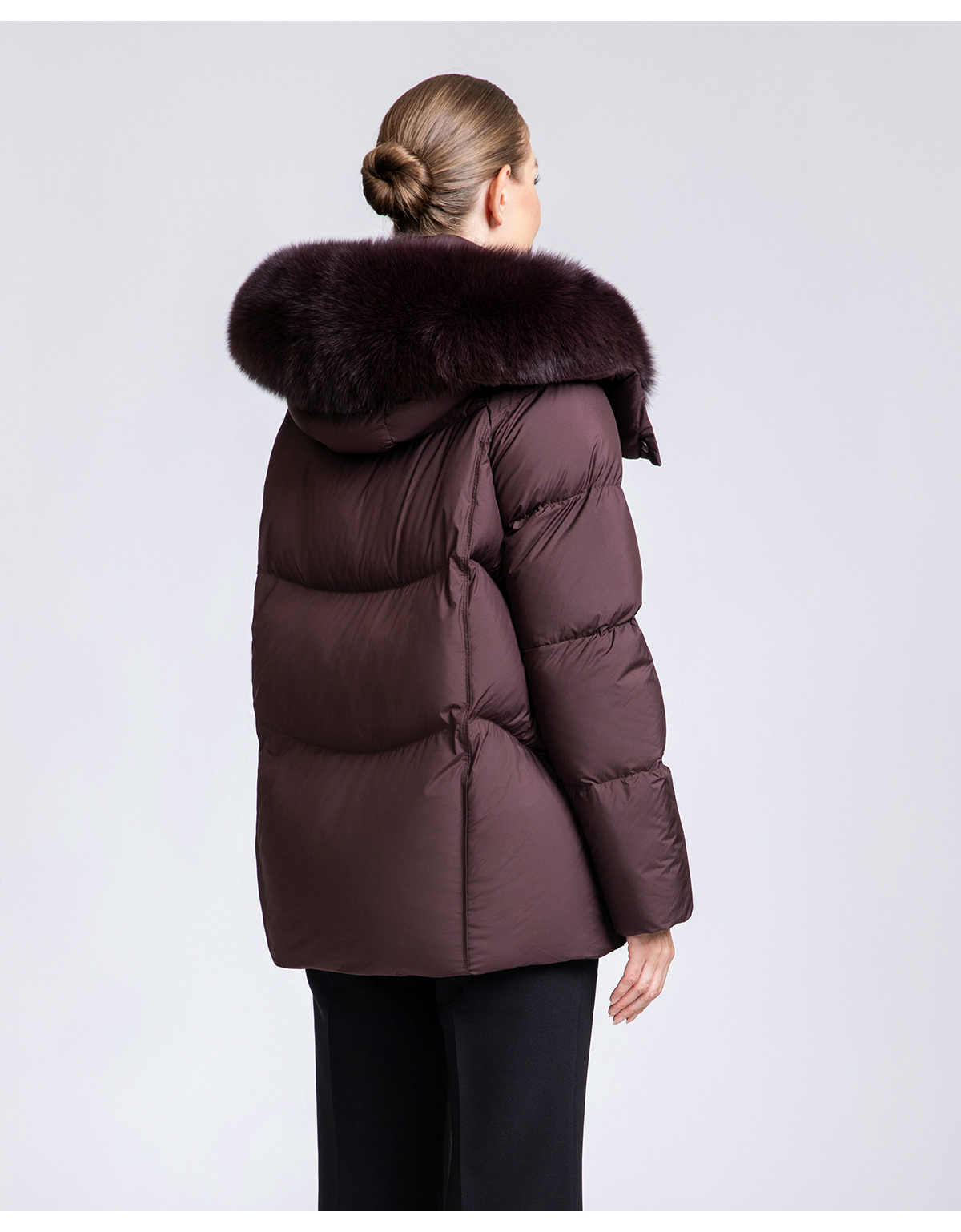 Women's Short Puffer Down Coat with Removable Fox Fur
